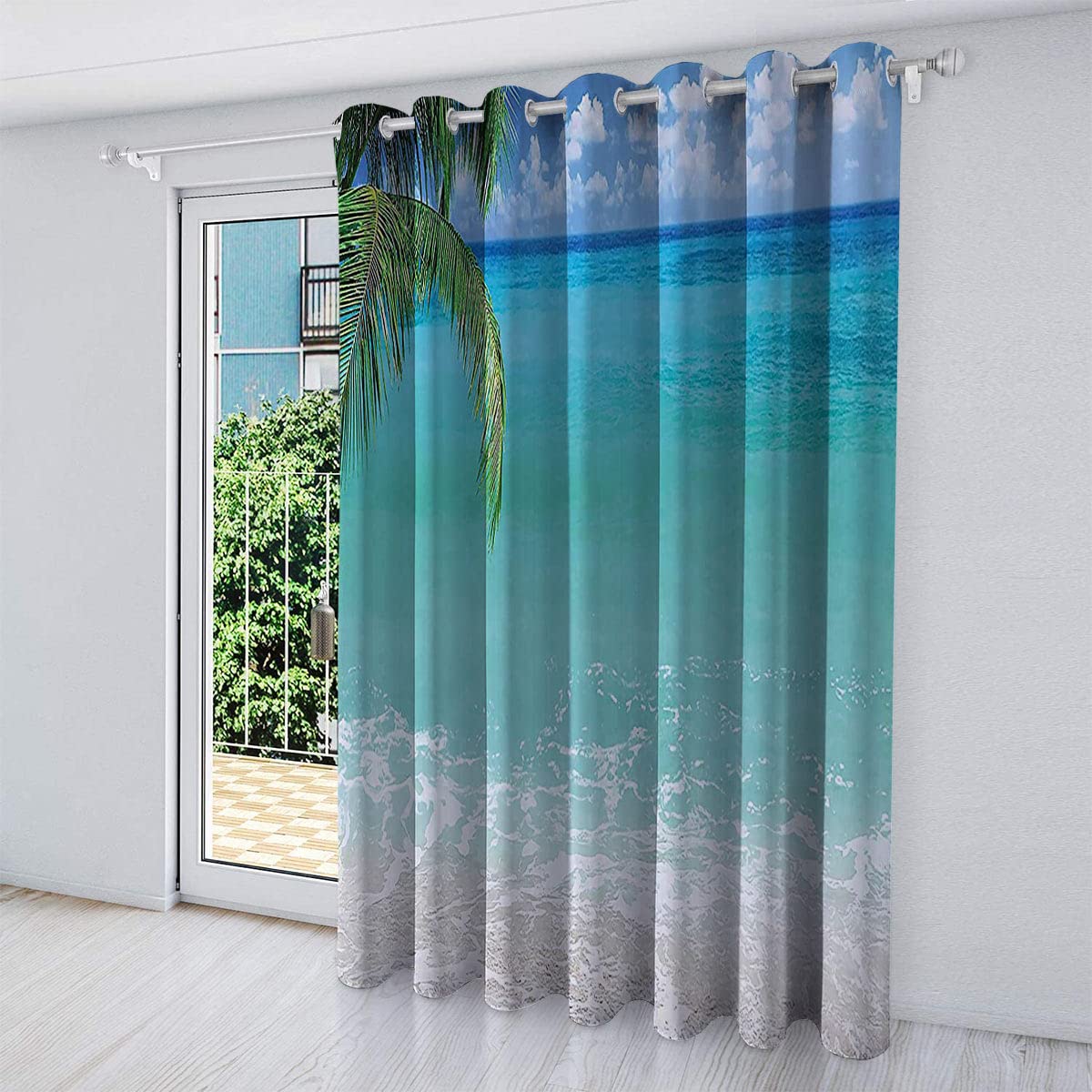 Amazon｜Ocean Decor Collection キッチンウィンドウカーテン アクア